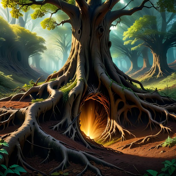 Depiction of a brown hollow-root