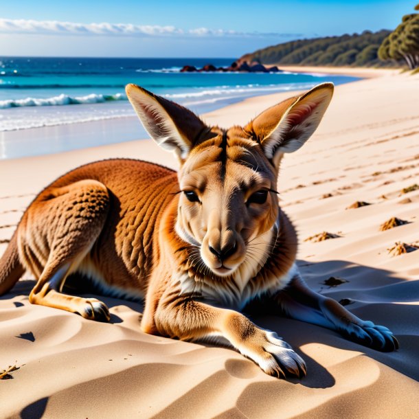 Foto de un sueño de un canguro en la playa