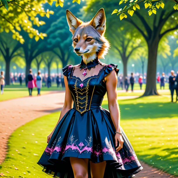 Foto de un chacal en un vestido en el parque