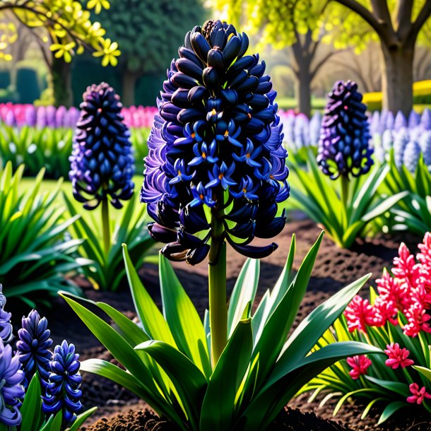 "imagen de un jacinto negro, jardín"