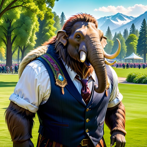 Pic of a mammoth in a vest in the park