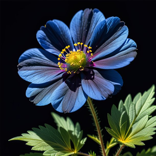 Drawing of a navy blue cinquefoil