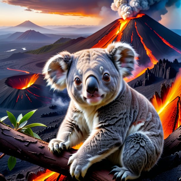 Picture of a resting of a koala in the volcano