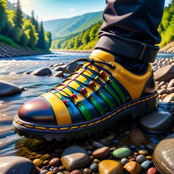 Foto de un ciempiés en un zapato en el río