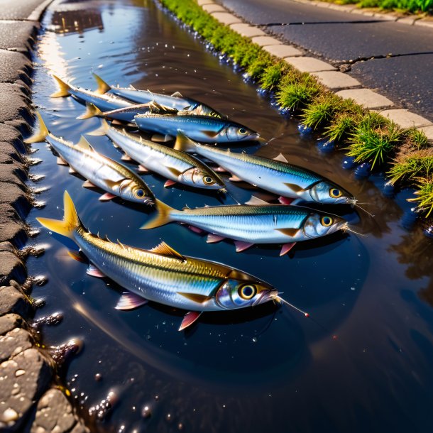 Photo d'une consommation de sardines dans la flaque