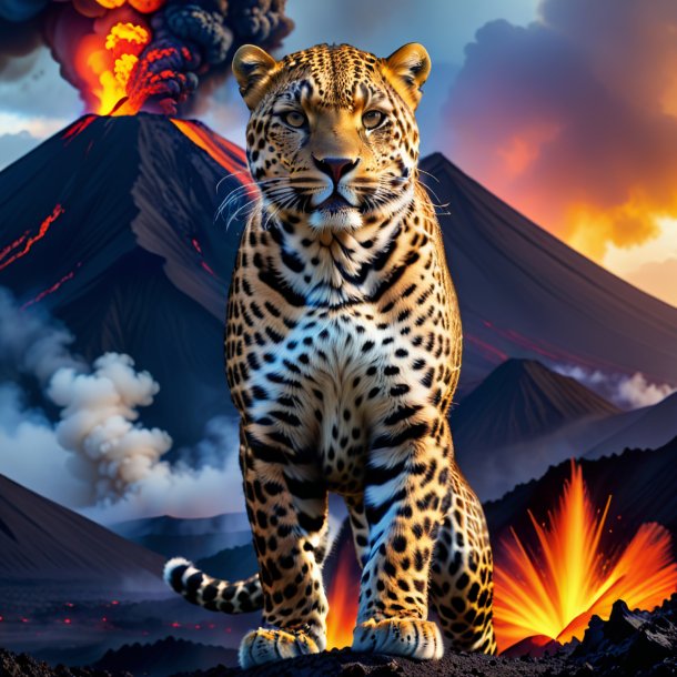 Picture of a leopard in a trousers in the volcano