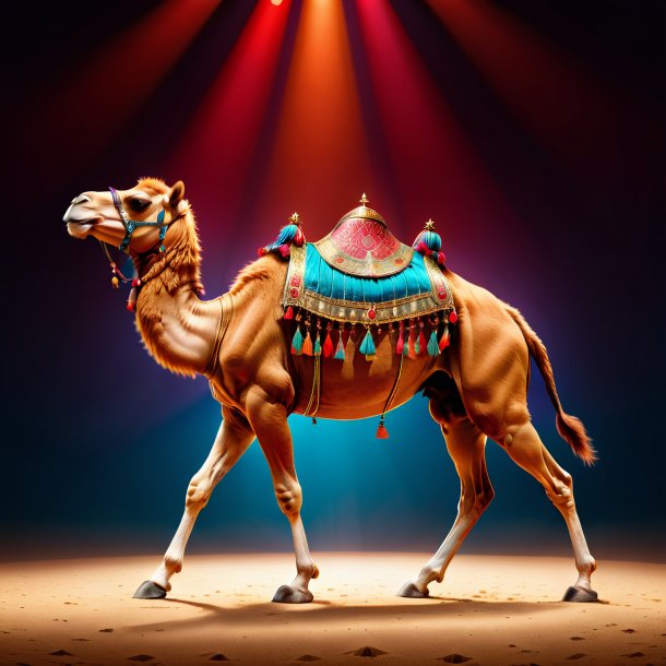 Image of a red dancing camel