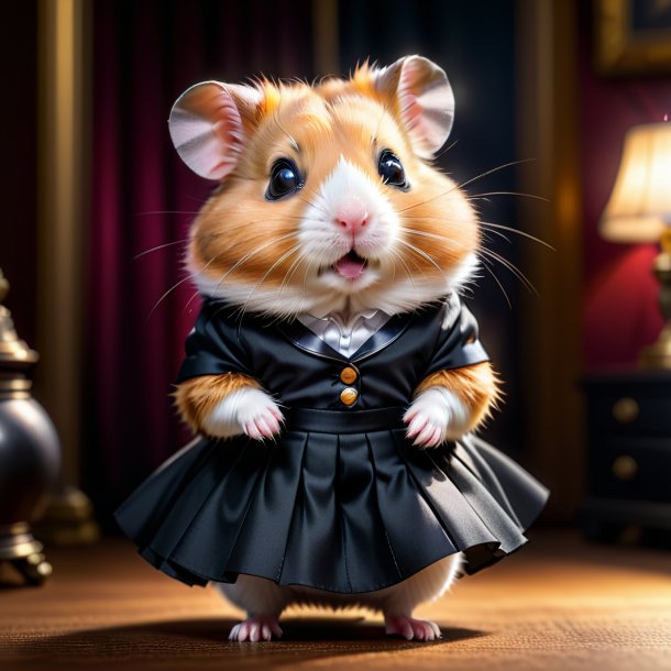 Pic of a hamster in a black skirt