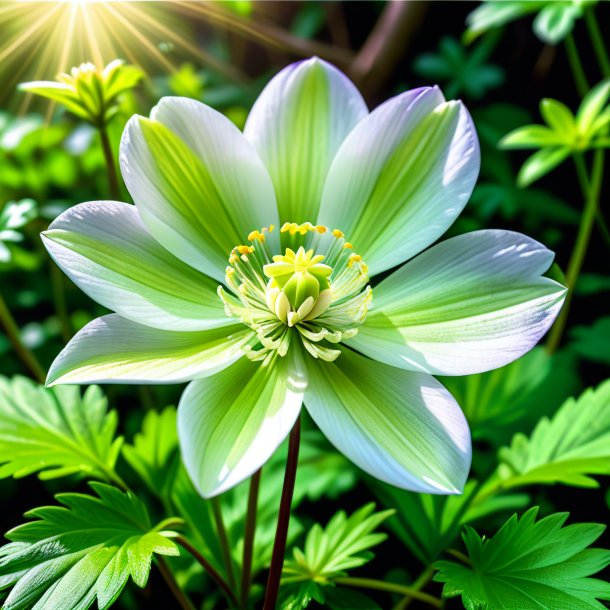 Clipart of a lime wood anemone