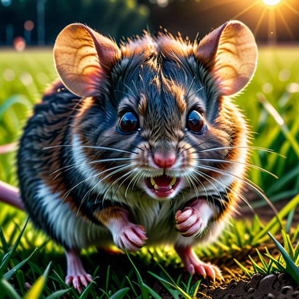 Pic of a angry of a mouse on the field