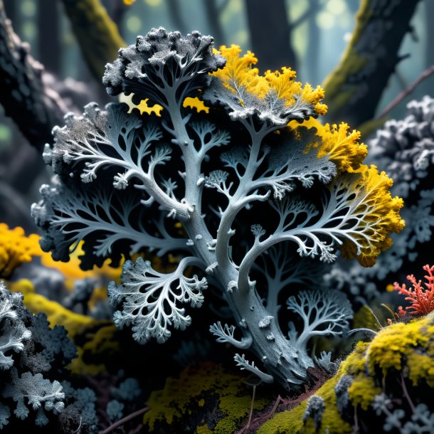 Figure of a charcoal lichen