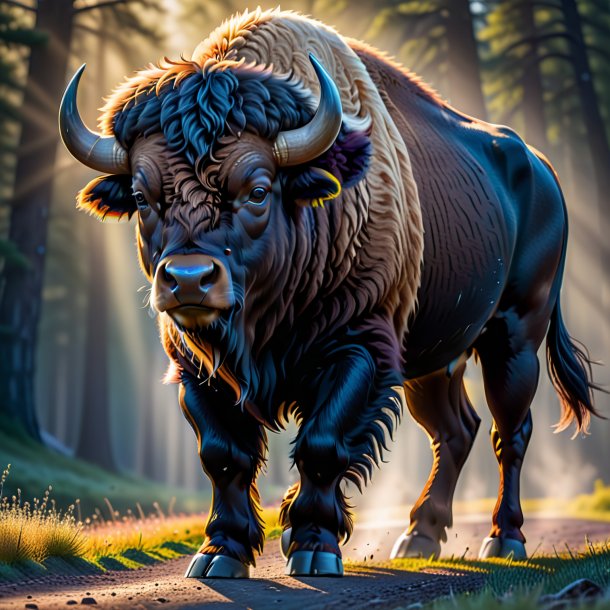 Image of a bison in a black jeans