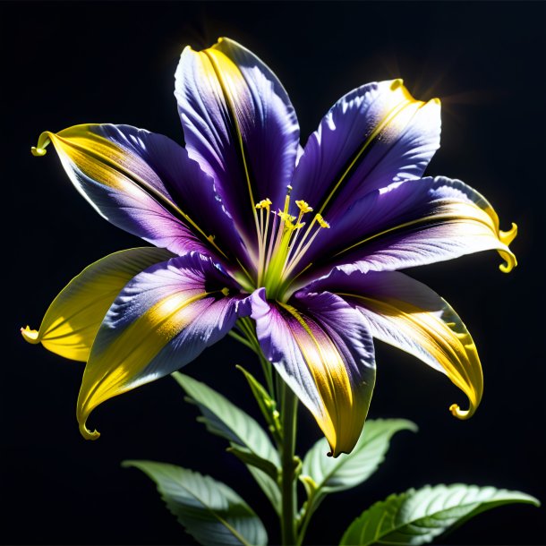 Image d'une fleur de trompette à feuilles de frêne noire