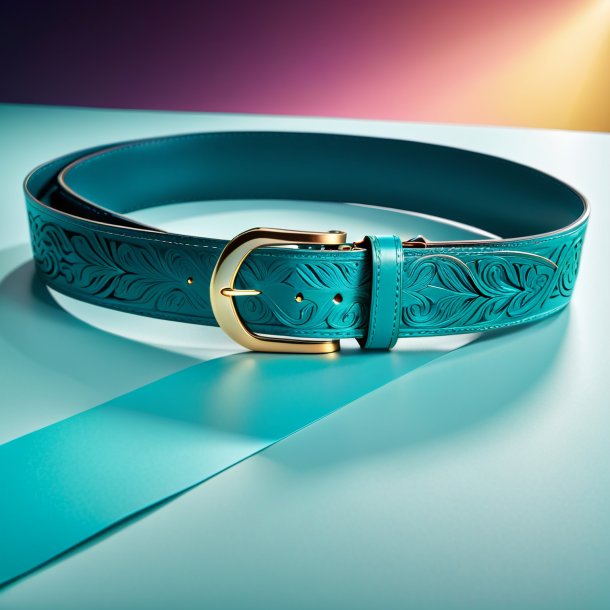 Illustration of a teal belt from paper