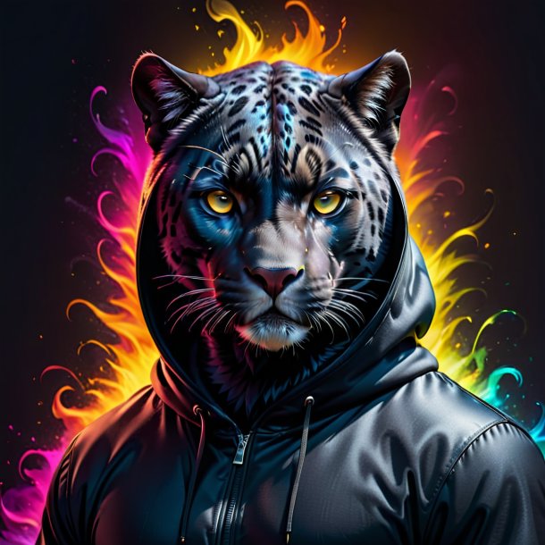 Picture of a panther in a black hoodie