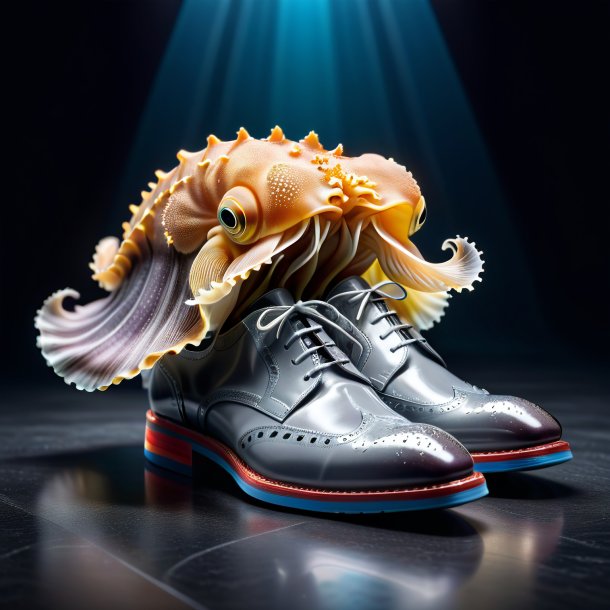 Image of a cuttlefish in a gray shoes