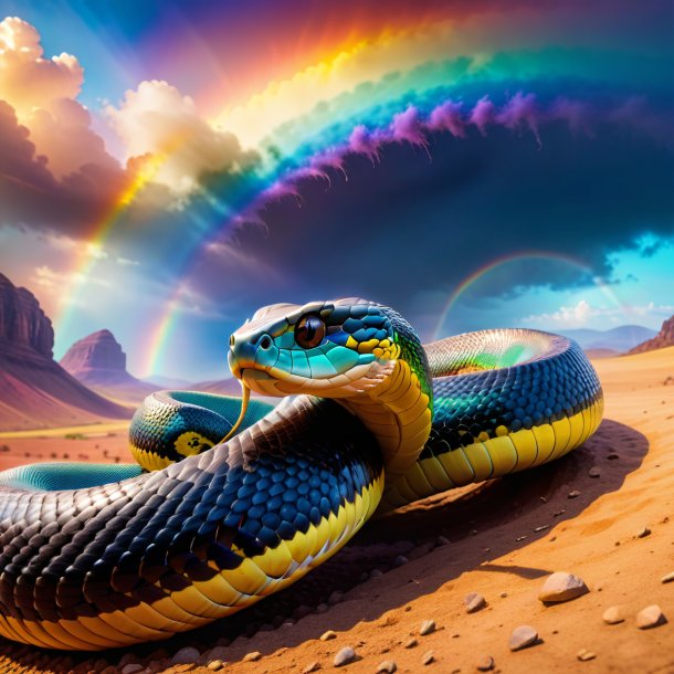 Photo d'un jeu de cobra sur l'arc-en-ciel