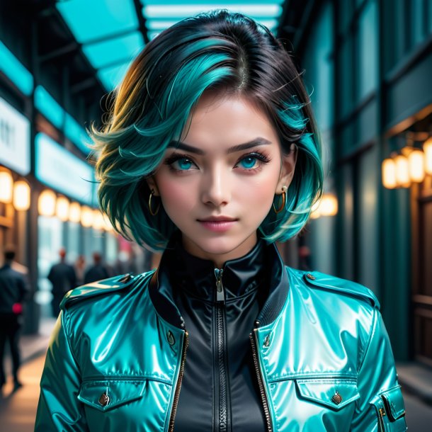 Portrait of a cyan jacket from iron