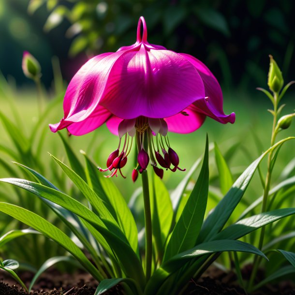 Imagen de un gorro fucsia de hierba