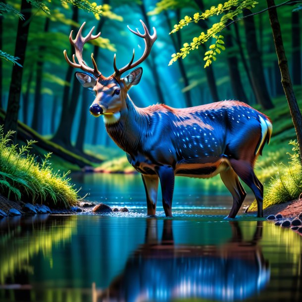 Pic of a blue drinking deer