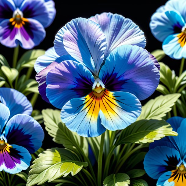 Sketch of a blue pansy