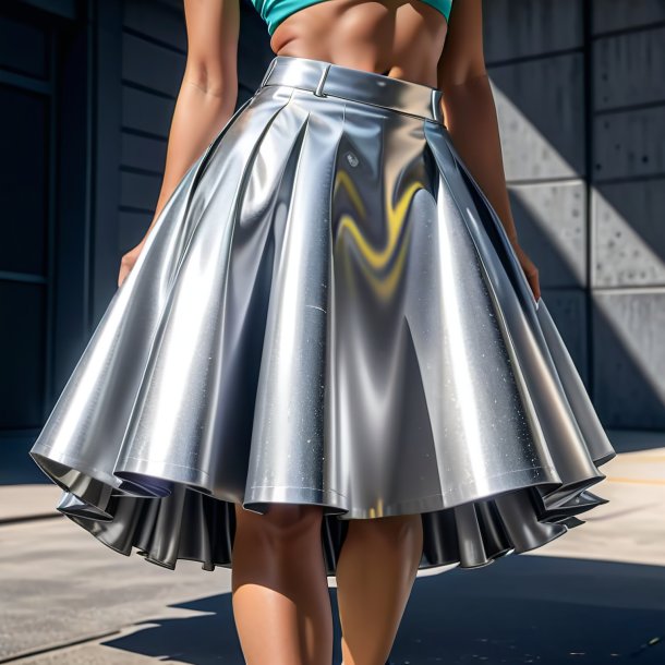 Illustration of a silver skirt from concrete