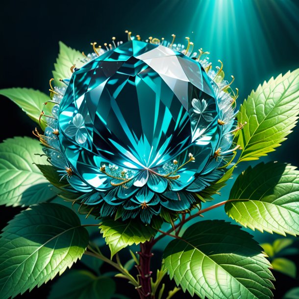 Illustration of a aquamarine bramble