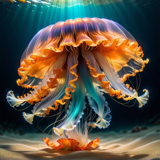 Image of a jellyfish in a orange skirt