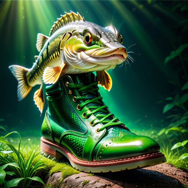 Image of a pike in a green shoes