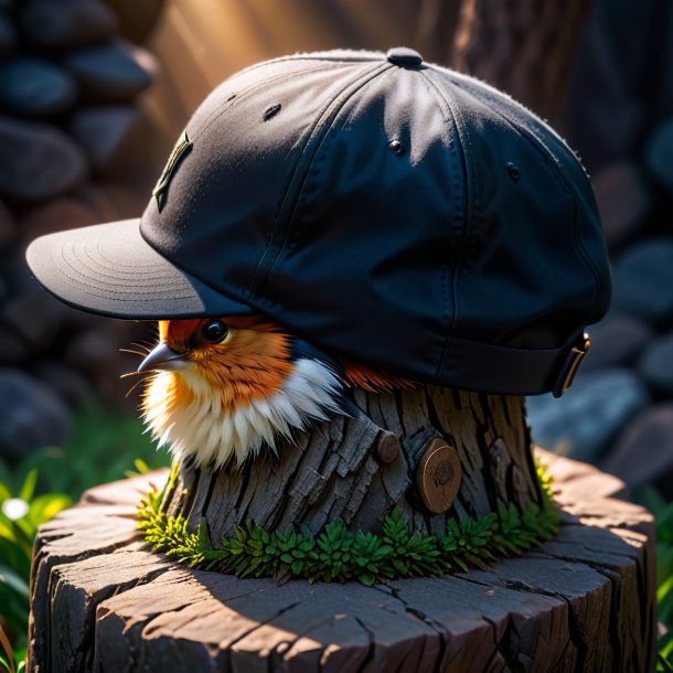 Foto de una gorra negra de piedra