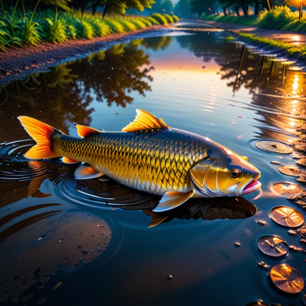 Foto de una espera de una carpa en el charco