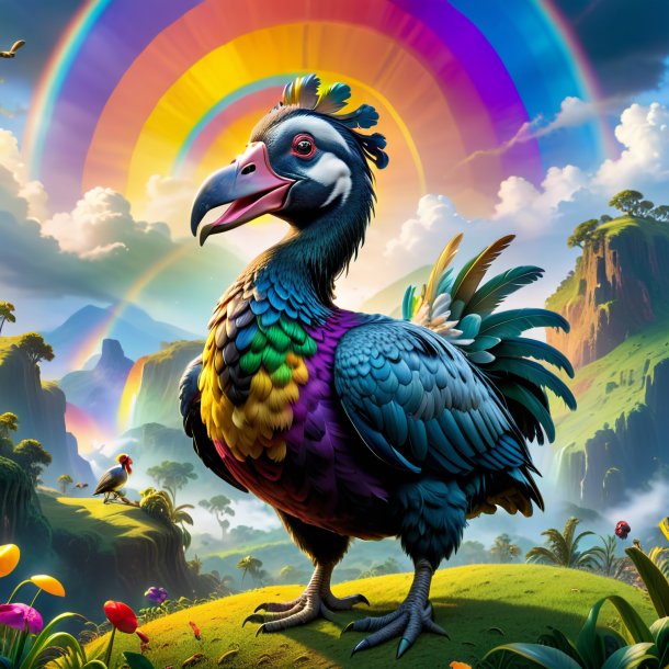 Image of a playing of a dodo on the rainbow