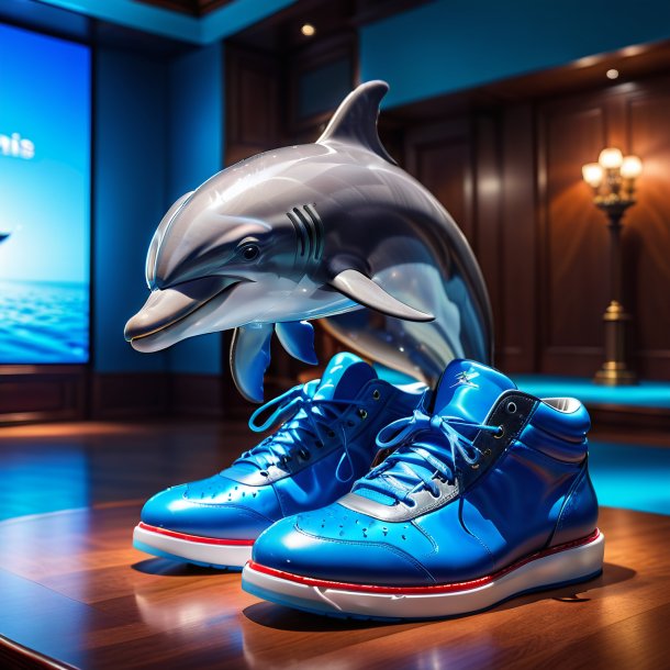 Image of a dolphin in a blue shoes