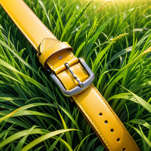 Clipart of a yellow belt from grass