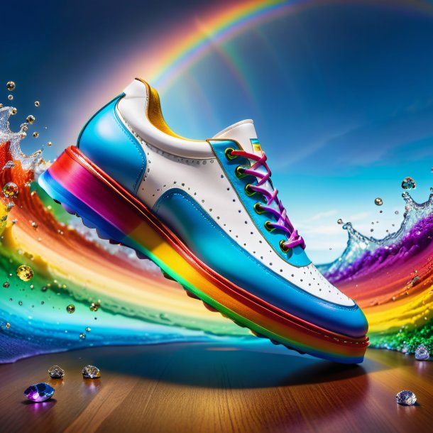 Picture of a haddock in a shoes on the rainbow