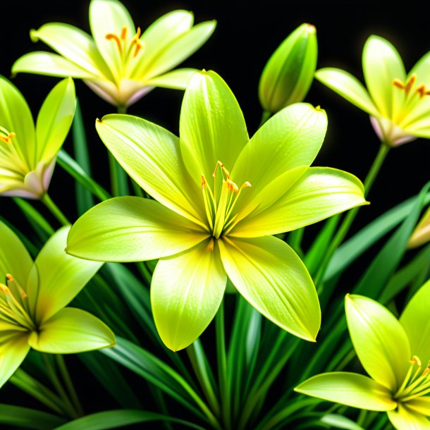 Depicting of a lime zephyranthes