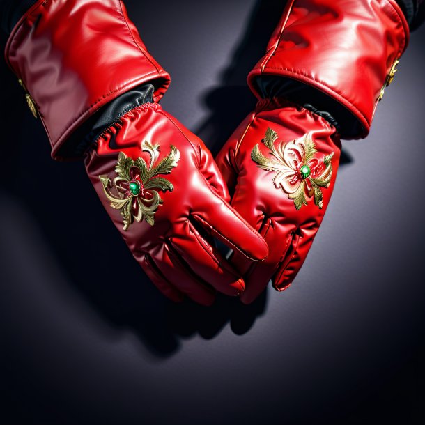 Photo d'un gants rouge de gypse