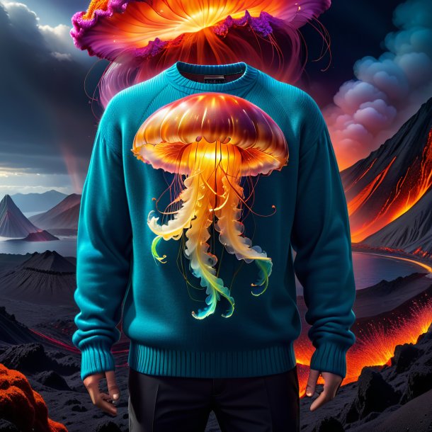 Pic of a jellyfish in a sweater in the volcano