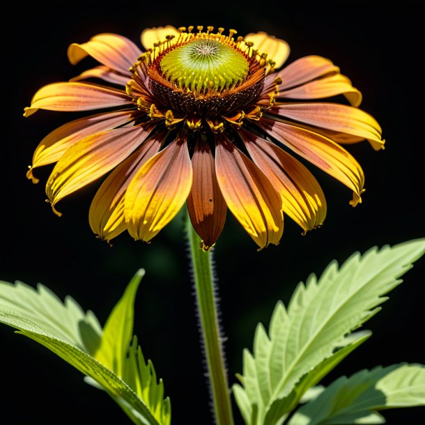 "sketch of a brown helenium, smooth"