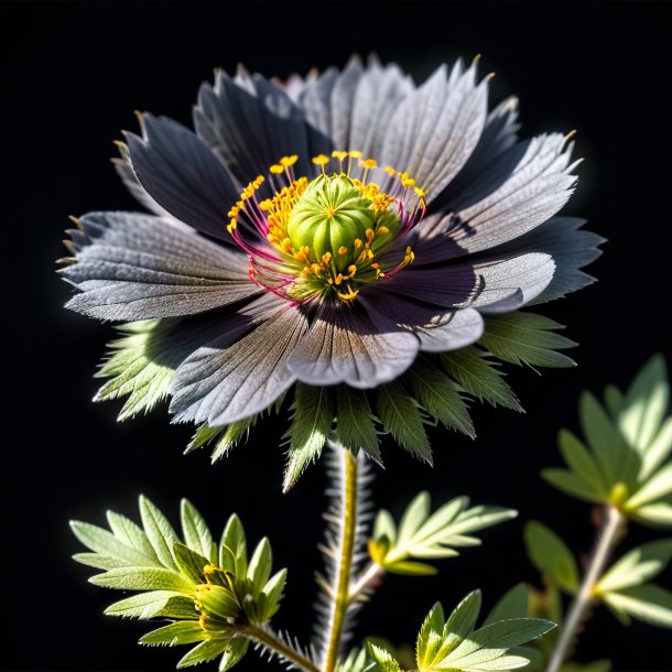 Depicting of a charcoal cinquefoil