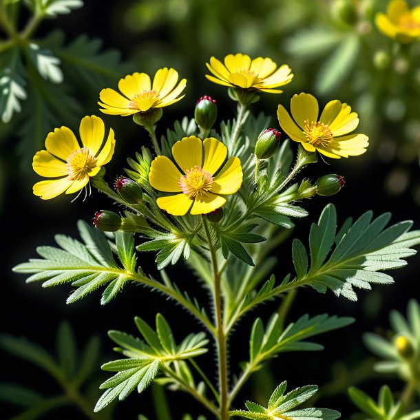 Clipart of a olive cinquefoil