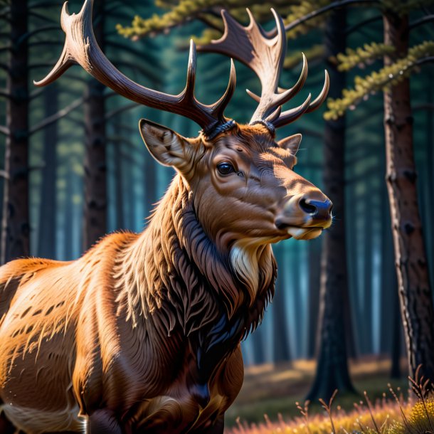 Pic of a elk in a brown coat