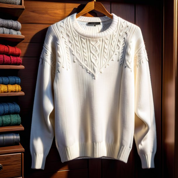 Picture of a white sweater from wood