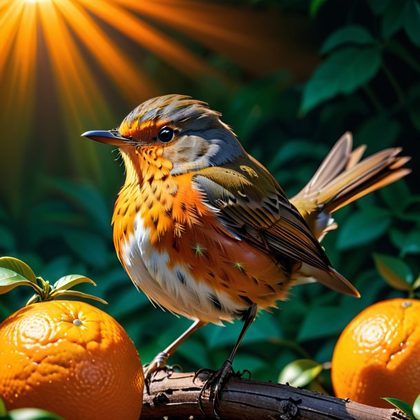 Figura de uma laranja wake-robin