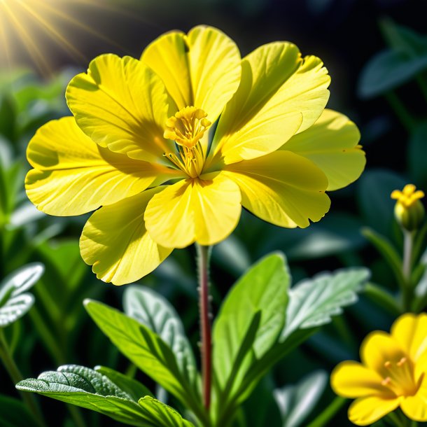 Fotografía de una primrosa amarilla