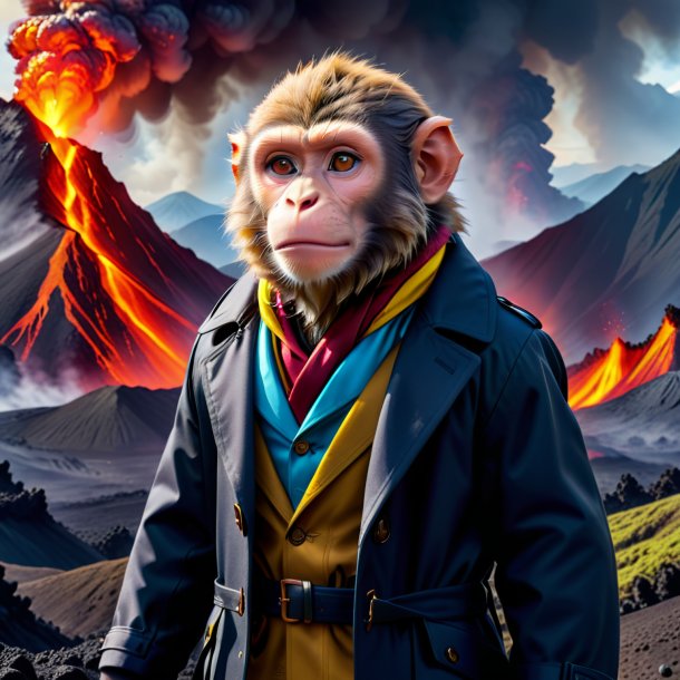 Pic of a monkey in a coat in the volcano