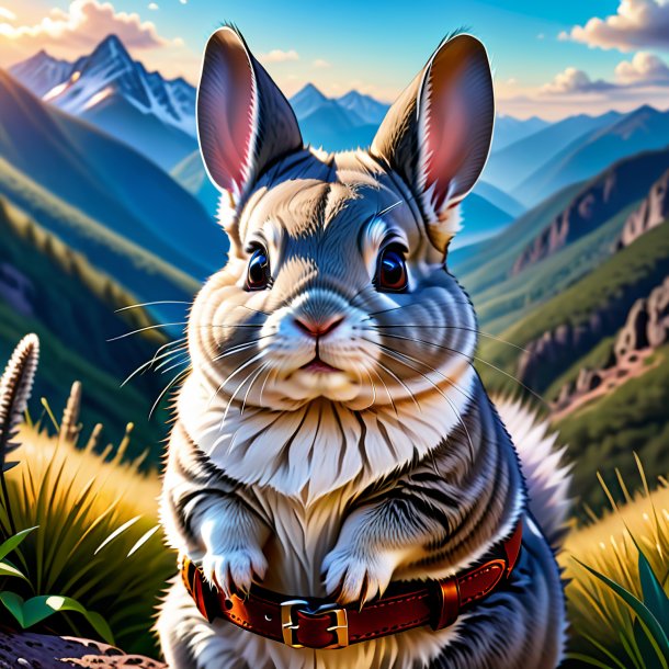 Drawing of a chinchillas in a belt in the mountains