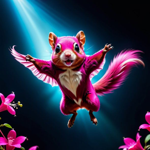 Image of a fuchsia dancing flying squirrel