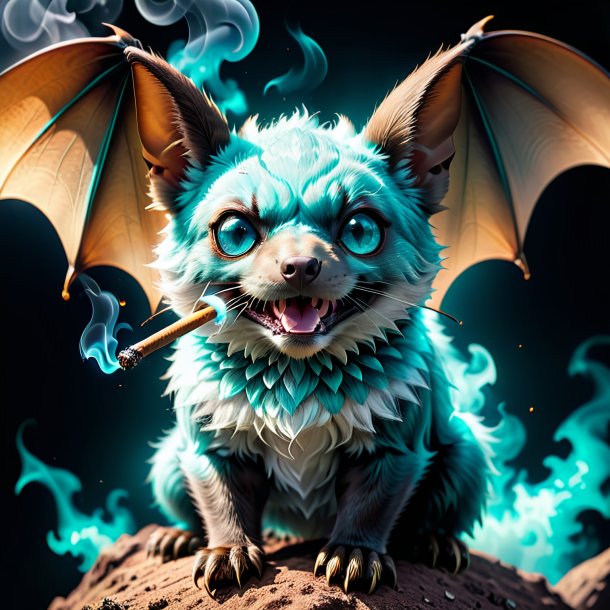 Image of a aquamarine smoking bat