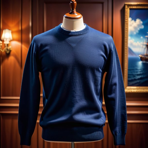 Photographie d'un pull bleu marine de gypse